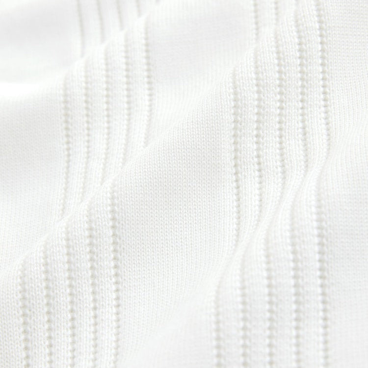 LUNAPA | Men’s White Pointelle Knit Polo