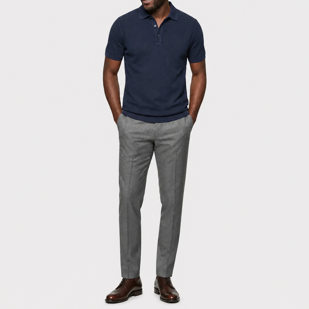 LUNAPA | Men’s Linen-Cotton Pique Polo Shirt