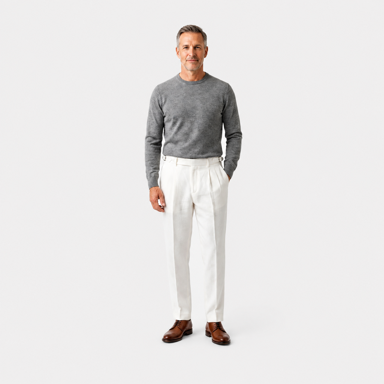 LUNAPA | Men’s Tailored Linen Double-Pleated Trousers
