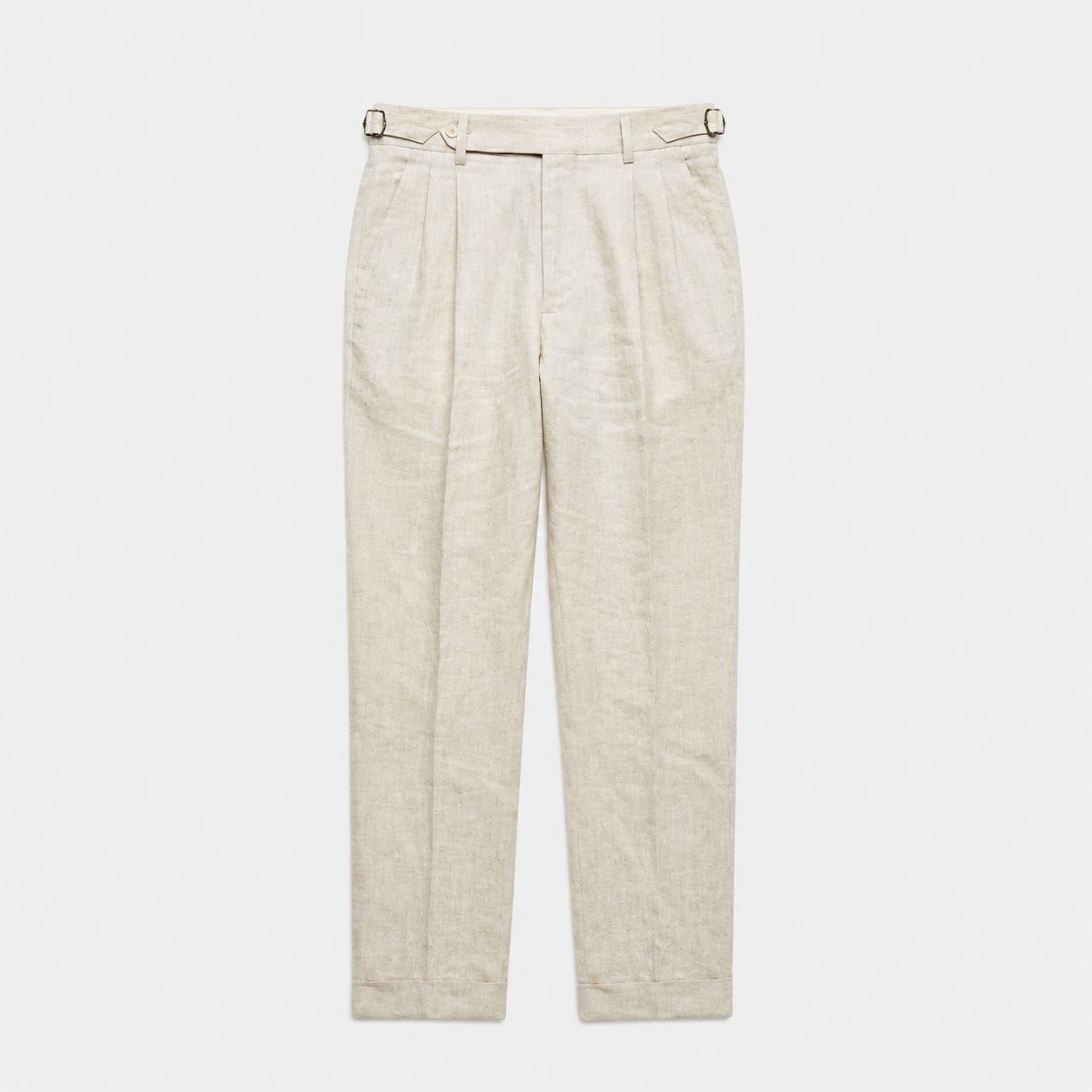 LUNAPA | Men’s Tailored Linen Double-Pleated Trousers