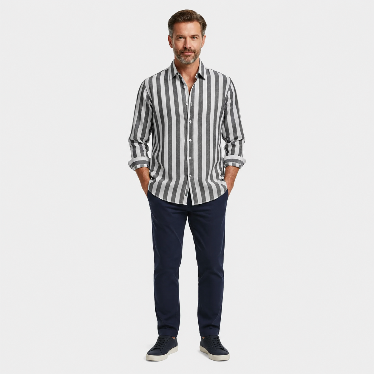 LUNAPA | Men’s Vertical-Stripe Casual Shirt