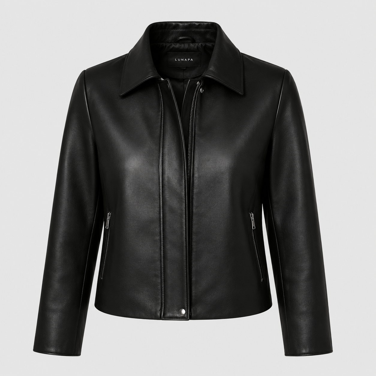 LUNAPA | Women’s Luxe Faux Leather Zip Jacket