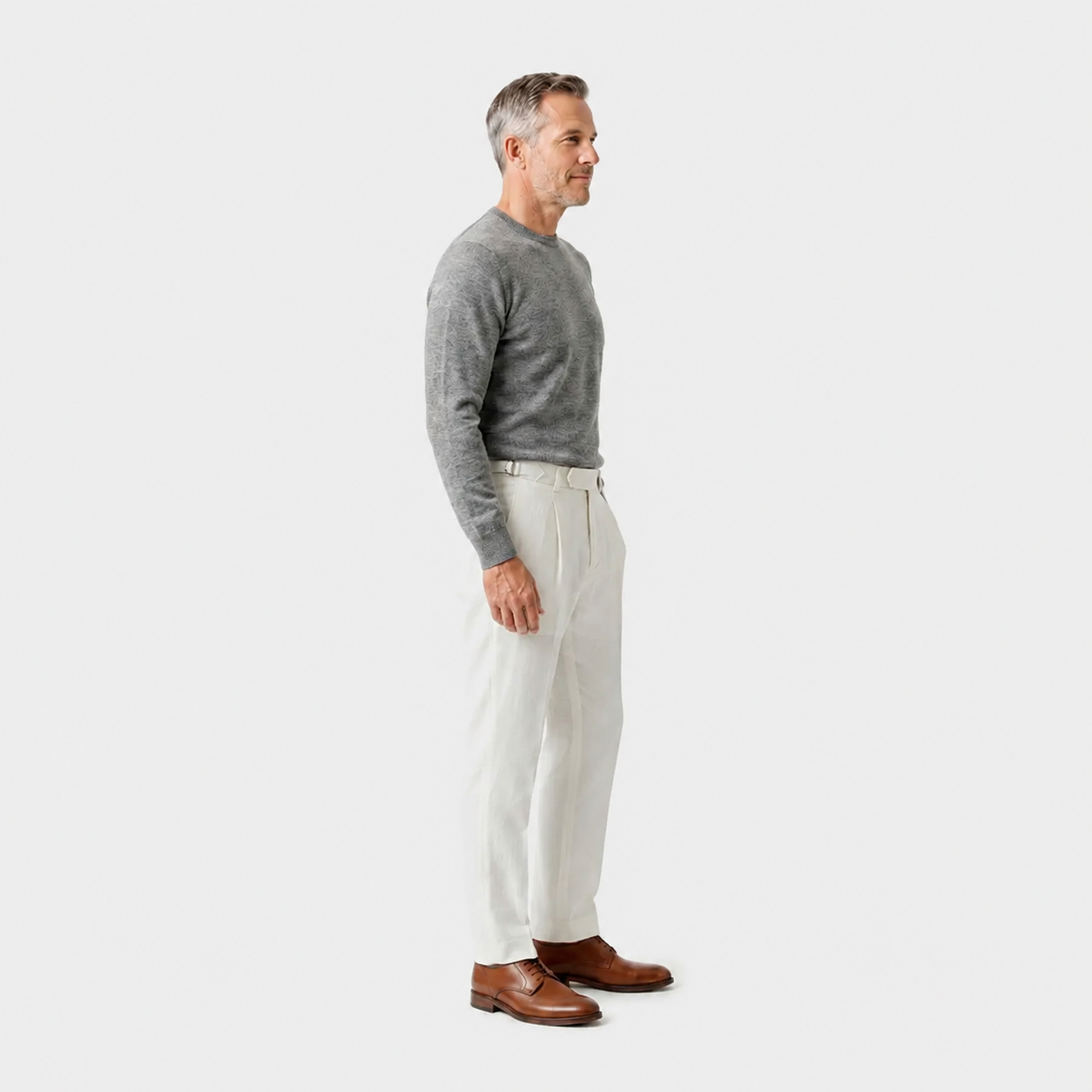LUNAPA | Men’s Tailored Linen Double-Pleated Trousers