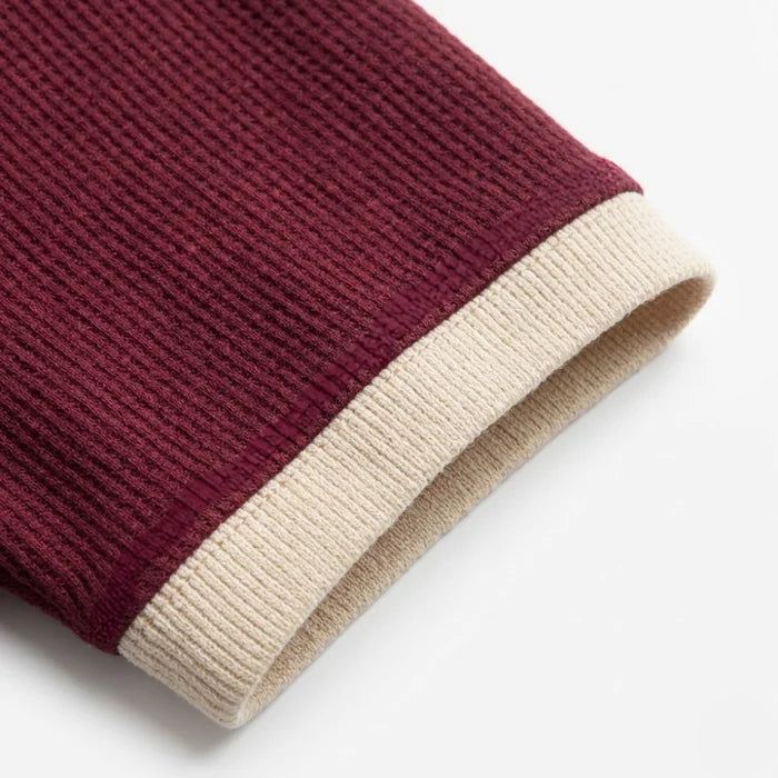 LUNAPA | Men’s Textured Front-Zip Polo Shirt