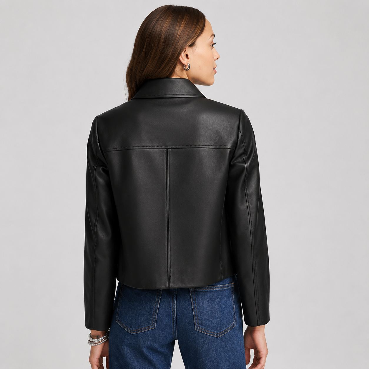 LUNAPA | Women’s Luxe Faux Leather Zip Jacket