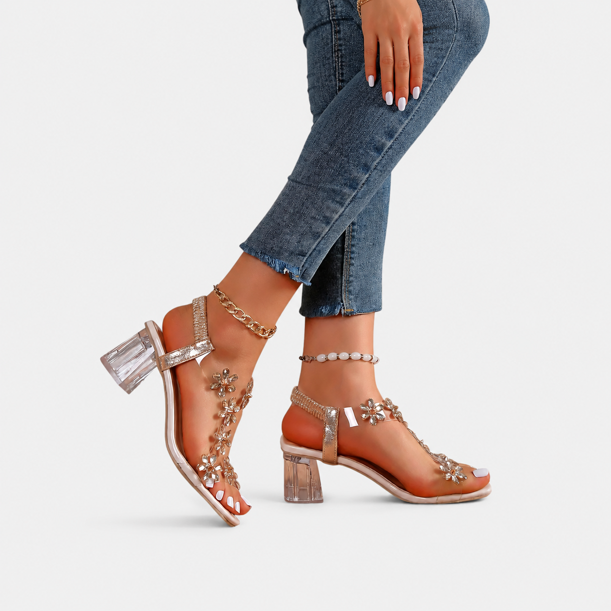 LUNAPA | Women’s Rhinestone Stiletto Heels